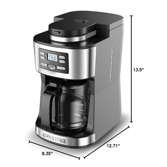 Gourmia GCM3180 12-Cup Digital Coffee Maker with Built-In Grinder Grind & Brew - Picture 5 of 5